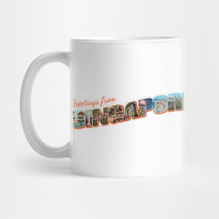 Greetings from Singapore colorful vintage style retro souvenir Mug